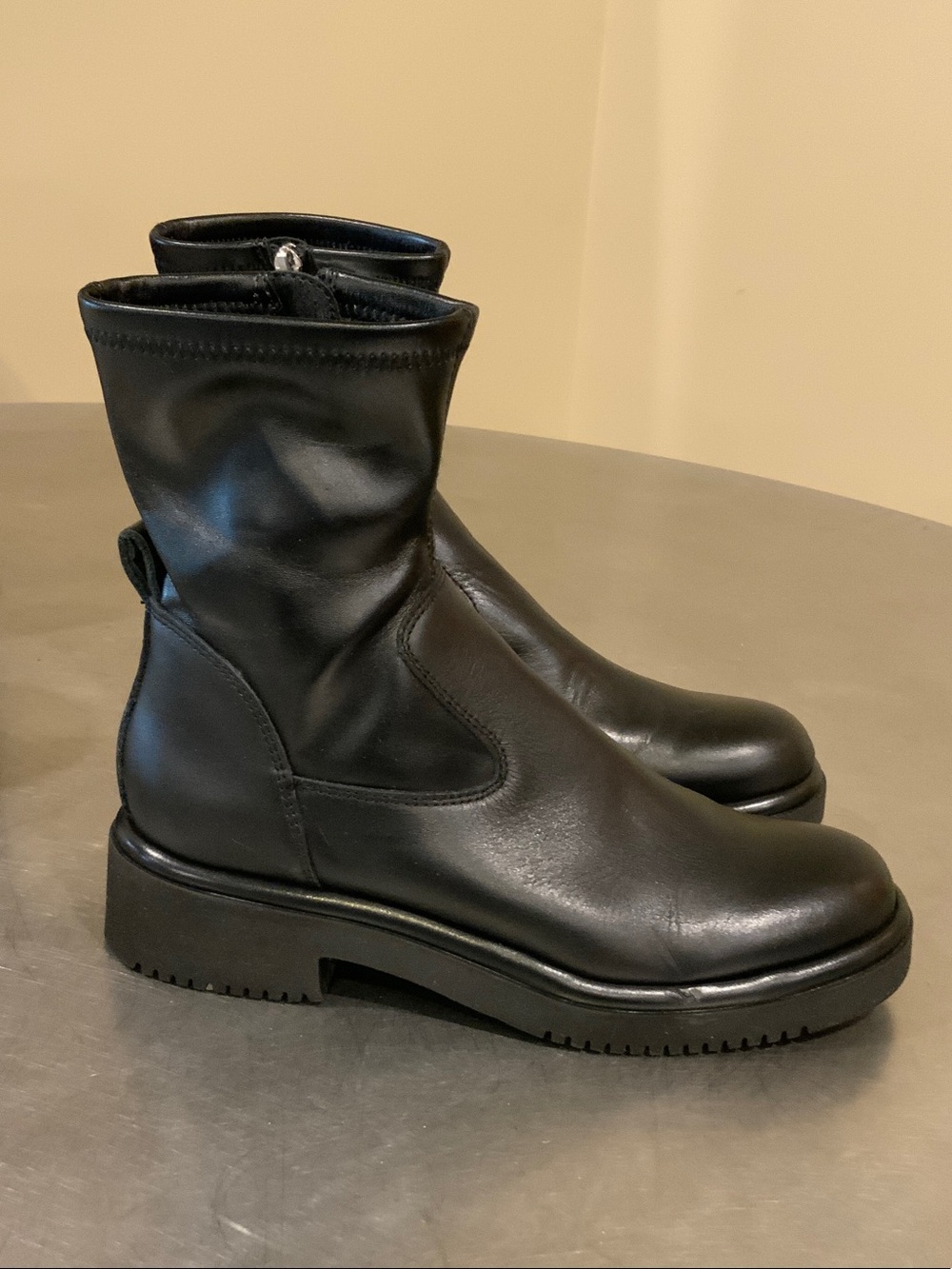 Dolce Vita Black Leather Platform Ankle Boots
